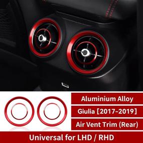 img 2 attached to 4PCS Car Air Vent Frame Trim AC Sticker Decals Aluminum Alloy Compatible With Alfa Romeo Giulia 2017 2018 2019 Accessories (Rear) -- Stelvio NOT FIT