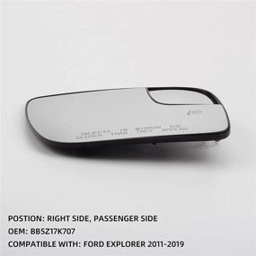 img 3 attached to Dasbecan BB5Z-17K707-A Passenger Side View Mirror Glass 🔍 Power Heat Replacement for Ford Explorer 2011-2019 BB5Z17K707 BB5Z-17K707 BB5Z-17K707-B