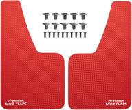 a-premium 2 pcs red universal splash guards mud flaps mudflaps mudguard fender flares for car sedan coupe with hardware front and rear logo