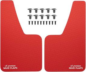 img 4 attached to A-Premium 2 Pcs Red Universal Splash Guards Mud Flaps Mudflaps Mudguard Fender Flares For Car Sedan Coupe With Hardware Front And Rear