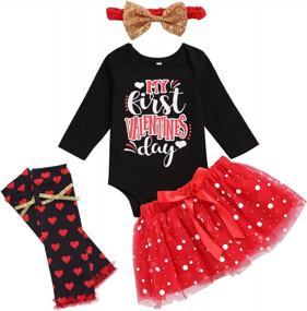 img 4 attached to Long Sleeve Romper With Tutu Skirt, Headband And Leg Warmers - Perfect Mother'S Day Outfit For Baby Girls