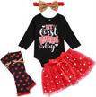 long sleeve romper with tutu skirt, headband and leg warmers - perfect mother's day outfit for baby girls logo