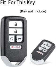 img 2 attached to 🔑 BTSMONE Silicone Full Protective Key Fob Remote Cover Case for Honda Civic Accord Pilot CR-V 5 Buttons Smart Key - Black, Fits 2015-2019 Models