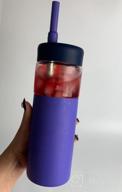 img 1 attached to Tronco Glass Tumbler With Silicone Lid And Stainless Steel Straw, 20Oz Durable Glass Drinking Tumblers With Silicone Sleeve, Perfect For Juices, Water, Beverages, BPA Free review by Anthony Mcgarry