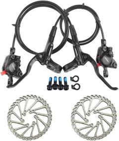 img 4 attached to 🚲 BUCKLOS Shimano MT200 MTB Hydraulic Disc Brake Set: 160mm Rotors, Front Left 800mm Rear Right 1550mm/1650mm, Aluminum Alloy Levers with Calipers