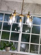 img 1 attached to VINLUZ 3-Light Black Farmhouse Chandelier With Clear Glass Shades, Modern Industrial Pendant Light For Dining Room, Adjustable Wire Semi Flush Ceiling Lighting Fixture review by Jonathan Sriubas