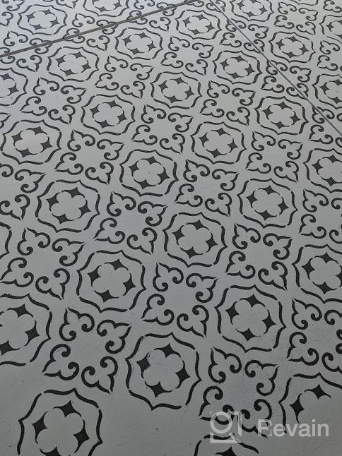 img 1 attached to STENCILIT® Malaga Tile Stencil 12X12 Inch Repositionable Floor Tile Stencil For Painting Geometric Concrete Stain Stencil Scandinavian Design Floor Stencil review by Lorenzo Wood