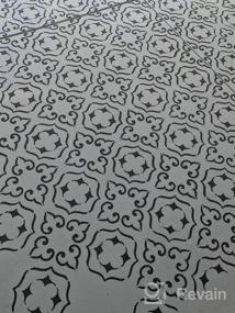img 8 attached to STENCILIT® Malaga Tile Stencil 12X12 Inch Repositionable Floor Tile Stencil For Painting Geometric Concrete Stain Stencil Scandinavian Design Floor Stencil