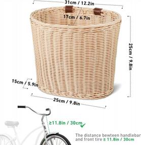 img 2 attached to Stylish And Spacious Hand Woven Bike Basket For Women - Perfect For Bicycles, Cruisers And Scooters