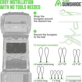 img 2 attached to Alien Sunshade Jeep Gladiator Солнцезащитное полотно (2018-настоящее время) - Солнцезащитная сетка для передней части Jeep Gladiator, 4-х дверей - Запчасти для замены