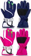 waterproof and warm toddler ski snow gloves for boys and girls - adjustable fit - 2 pairs - ideal for ages 2-4 years old logo