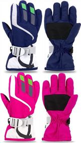 img 4 attached to Waterproof And Warm Toddler Ski Snow Gloves For Boys And Girls - Adjustable Fit - 2 Pairs - Ideal For Ages 2-4 Years Old