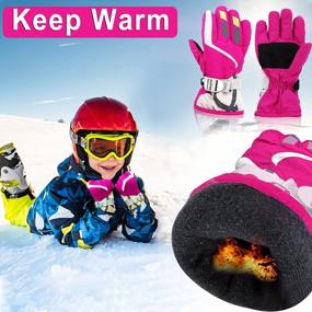 img 2 attached to Waterproof And Warm Toddler Ski Snow Gloves For Boys And Girls - Adjustable Fit - 2 Pairs - Ideal For Ages 2-4 Years Old