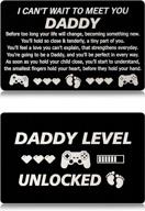2pc new dad gifts | engraved wallet cards for father's day wishes | i can't wait to see you playstation card & baby footprints newborn dad card logo