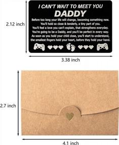img 2 attached to 2Pc New Dad Gifts | Engraved Wallet Cards For Father'S Day Wishes | I Can'T Wait To See You Playstation Card & Baby Footprints Newborn Dad Card