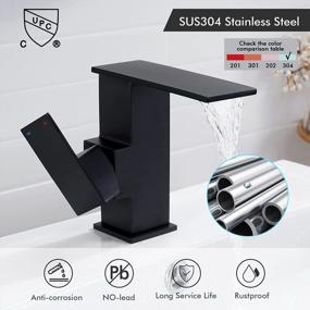 img 3 attached to Upgrade Your Bathroom With KES Matte Black Waterfall Faucet – Single Handle, Stainless Steel Construction, And Sleek Design