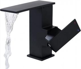 img 4 attached to Upgrade Your Bathroom With KES Matte Black Waterfall Faucet – Single Handle, Stainless Steel Construction, And Sleek Design