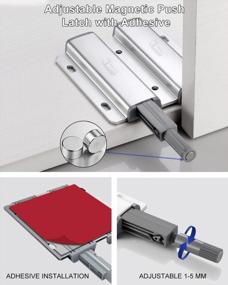 img 3 attached to Jiayi Heavy Duty Metal Cabinet Door Catches, Pack of 4 - Double Push to Open Door 🚪 Latch, Touch Latches for Kitchen Drawer Closure, Push Release Latch - Pop Out Cabinet Hardware with Push Catch