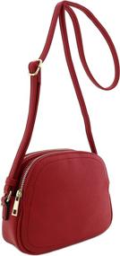 img 4 attached to Double Half Moon Crossbody Dark Women's Handbags & Wallets ~ Crossbody Bags