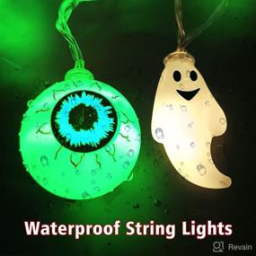 img 1 attached to Spooktacular 30 LED Halloween Eyeball String Lights and 10 LED Ghost Lights: Perfect Scary Outdoor and Indoor Decorations for Home, Party, Yard, or Garden Horror!