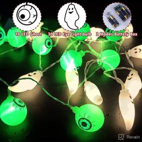 img 3 attached to Spooktacular 30 LED Halloween Eyeball String Lights and 10 LED Ghost Lights: Perfect Scary Outdoor and Indoor Decorations for Home, Party, Yard, or Garden Horror!