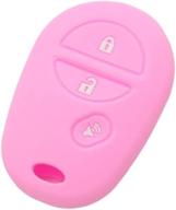 segaden silicone cover protector case holder skin jacket compatible with toyota 3 button remote key fob cv2409 pink logo