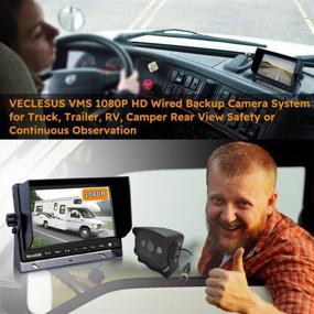 img 3 attached to 🚛 VECSUS VMS 1080P HD Vehicle Backup Camera System, Dual Video Input, 7" Wide IPS Monitor, Night Vision & Waterproof 1080P Wired Backup Camera for Trucks, Buses, RVs, Vans, All Heavy Duty Vehicles