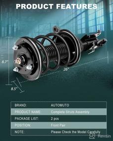 img 2 attached to 🚗 AUTOMUTO Front Pair Shock Absorber Strut Spring Assembly. Fits 2003-2005 Honda Civic 1.7L Gas Models Only.