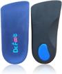 dr. foot's 3/4 length orthotics insoles - best insoles for corrects over-pronation, fallen arches, fat feet - plantar fasciitis, heel spurs and other foot conditions -1 pair (s - w7-8.5 m5.5-7) logo