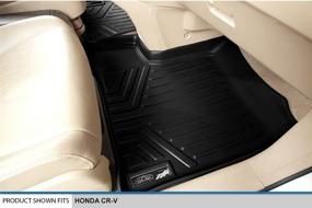 img 2 attached to 🔝 High-Quality MAXLINER Floor Mats - 2 Row Liner Set in Black for 2007-2011 Honda CR-V - Ultimate Protection and Style!