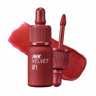 get bold and beautiful lips with peripera ink the velvet lip tint in good brick shade: high pigment, longwear, and no animal testing or harmful chemicals logo