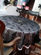 img 1 attached to Round 70" Black Lace Tablecloth Overlay With Spider Web And Mat For Halloween, Easter, Fireplace Mantle Decor review by Derrick Villarreal