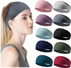 img 4 attached to Stay Comfortable And Focused With Non-Slip Women'S Workout Headbands
