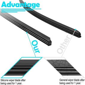 img 2 attached to 🚗 ZOFFI 28-inch Pack of 4 Adjustable Framless Windshield Wiper Blade Refills - Universal Wiper Rubber Refill with Adjustable Size