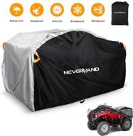 🏍️ xl silver & black neverland waterproof atv cover - heavy duty quad cover for polaris sportsman, yamaha, honda, kawasaki quad bike - tear-resistant, all weather uv protection логотип