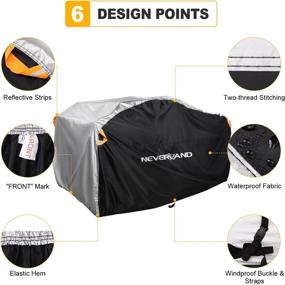 img 2 attached to 🏍️ XL Silver & Black NEVERLAND Waterproof ATV Cover - Heavy Duty Quad Cover for Polaris Sportsman, Yamaha, Honda, Kawasaki Quad Bike - Tear-Resistant, All Weather UV Protection