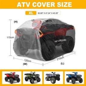 img 3 attached to 🏍️ XL Silver & Black NEVERLAND Waterproof ATV Cover - Heavy Duty Quad Cover for Polaris Sportsman, Yamaha, Honda, Kawasaki Quad Bike - Tear-Resistant, All Weather UV Protection