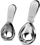 1easylife endurance 18/8 stainless steel coffee scoops set: 2-piece ergonomic measuring spoons for precise coffee & more - 1 tbsp & 2 tbsp exact logo
