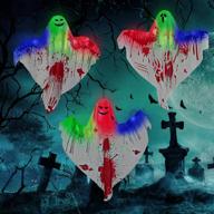 spook up your halloween with adxco 3 pack hanging led ghost decorations for front porch and yard logo