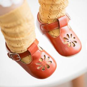img 2 attached to Нескользящие туфли Мэри Джейн для маленьких девочек с резиновой подошвой - идеально подходят для свадеб, нарядов принцесс и первых ходоков