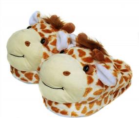 img 4 attached to Onmygogo Fuzzy Animal Plush Slippers For Women And Men, Winter Indoor Home Scuff Slippers For Adult
