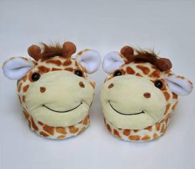 img 2 attached to Onmygogo Fuzzy Animal Plush Slippers For Women And Men, Winter Indoor Home Scuff Slippers For Adult