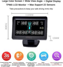 img 4 attached to 🚐 INFITARY RV TPMS: Dual USB Cigarette Lighter Wireless Large LCD, 6 Anti-Theft Sensors, Real-Time Monitoring, Max 22 Sensor Cap