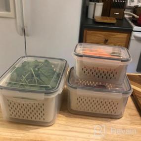 img 7 attached to Organize Your Fridge With Ronanemon'S BPA-Free 4 Pack Container Set With Strainers And Lids For Fresh Produce, Meat And Vegetables, Keep Your Food Fresh For Longer!