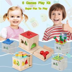 img 1 attached to 🎁 UAHAPY Baby Montessori Toys: 6-in-1 Wooden Educational Games for 1-3 Year Old Boys & Girls - Enhance Motor Skills, Sensory Development - Perfect Christmas & 1st Birthday Gifts