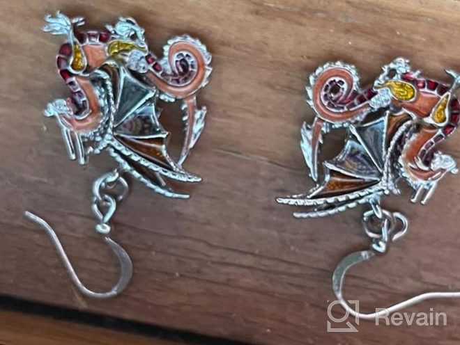 img 1 attached to Dinosaur Fantasy Dragon Enamel Alloy Earrings: Unique 🦕 Animal Jewelry for Women and Kids - Drop Dangle Style review by Eder Boesel