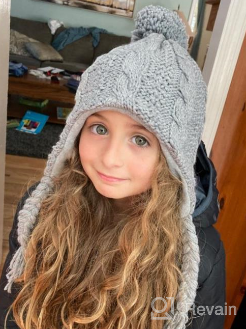 img 1 attached to Girls' Winter Accessories with 🧣 Moon Kitty Fleece Lining for Cold Weather review by Demetrio Lowe