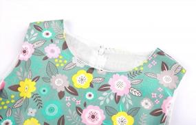 img 2 attached to SMILING PINKER Girls Dress Sleeveless Flower Print Summer Casual Flared Dress