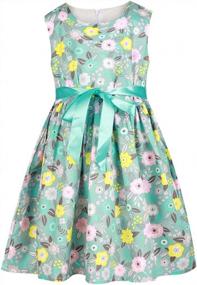 img 4 attached to SMILING PINKER Girls Dress Sleeveless Flower Print Summer Casual Flared Dress