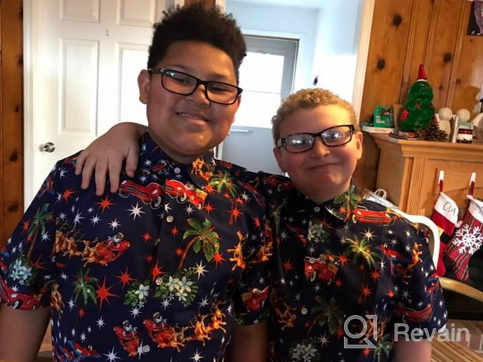 img 1 attached to Tropical Hawaiian Christmas Shirts for Boys - SSLR Tops, Tees & Shirts review by Philip Brianne